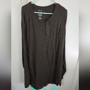 Apt. 9 Dark Brown Long Sleeve Henley